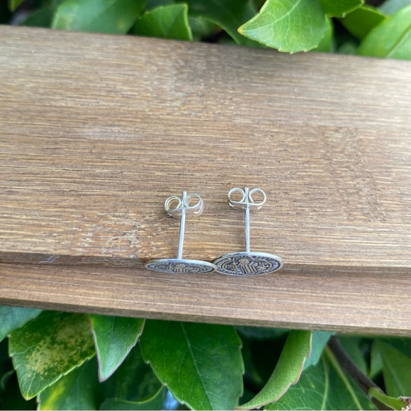 925 Sterling Silver  Saint Benedict Stud Earrings Small Catholic Earrings - Picture 9 of 9